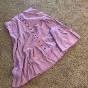 Linen Blend tiered skirt with elastic waist